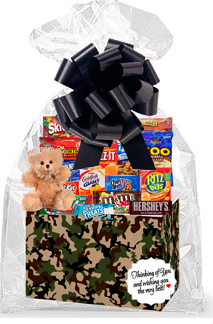 Military Camoflage Thinking Of You Cookies, Candy & More Care Package Snack Gift Box Bundle Set