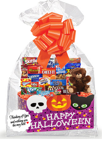 Happy HalloWeen Thinking Of You Cookies, Candy & More Care Package Snack Gift Box Bundle Set