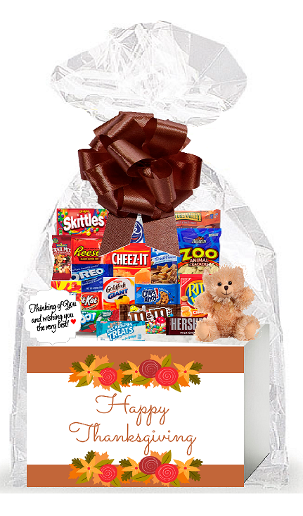Happy Thanksgiving Thinking of You Cookies, Candy & More Care Package Assortment Variety Gift Box Bundle Set