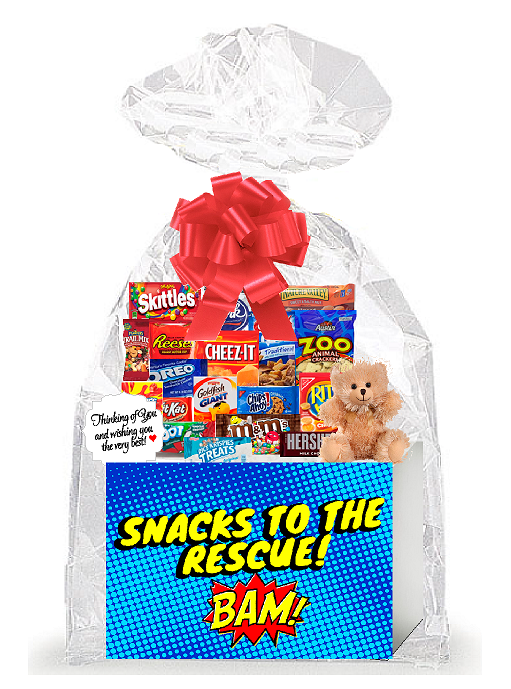 Superhero Boy Snacks to The Rescue Thinking of You Cookies, Candy & More Care Package Assortment Variety Gift Box Bundle Set