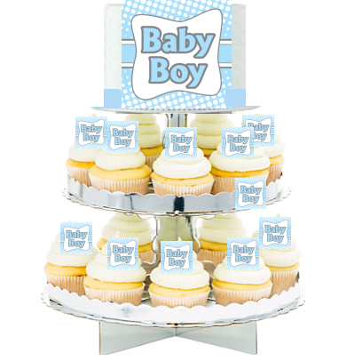 Baby Boy Trendy  Edible Photo  & Edible Cupcake Decoration Toppers