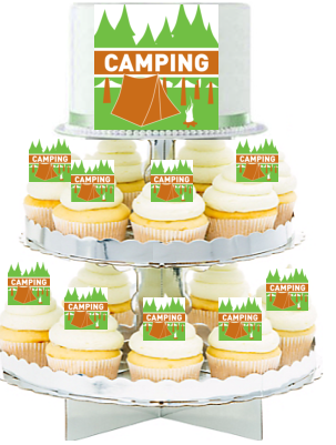 Camping  Edible Photo  & Edible Cupcake Decoration Toppers