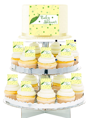 Baby Shower Pea in a Pod  Edible Photo  & Edible Cupcake Decoration Toppers