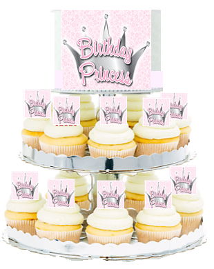 Birthday Princess  Edible Photo  & Edible Cupcake Decoration Toppers