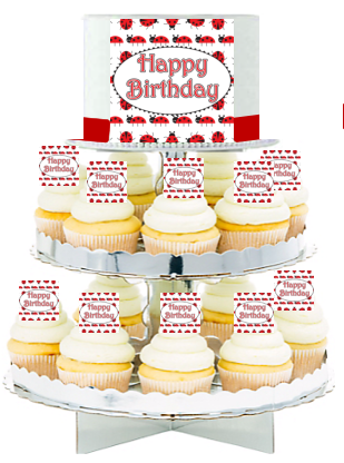 Happy Birthday Lady Bug  Edible Photo  & Edible Cupcake Decoration Toppers