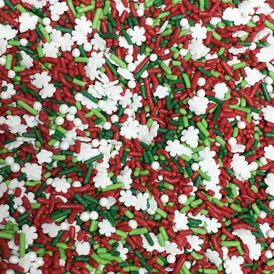 Christmas Snowflakes Cupcake Cake Decoration Confetti Sprinkles Cake Cookie Icecream Donut Jimmies Quins 6oz