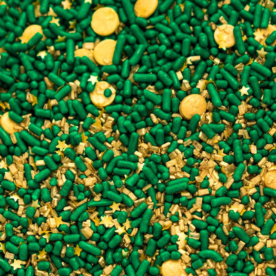 Emeral Green And Gold Cupcake Cake Decoration Confetti Sprinkles Cake Cookie Icecream Donut Jimmies Quins 6oz