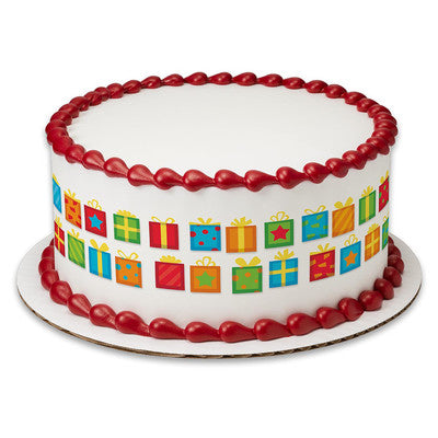 Happy Birthday Banner Blocks Birthday Peel  & STick Edible Cake Topper Decoration for Cake Borders