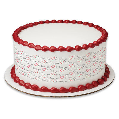 I Love You Birthday Peel  & STick Edible Cake Topper Decoration for Cake Borders