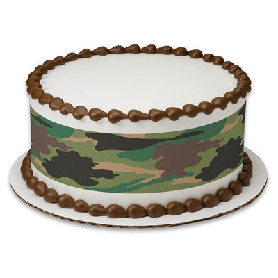 Jungle Camo Camouflage Birthday Peel  & STick Edible Cake Topper Decoration for Cake Borders