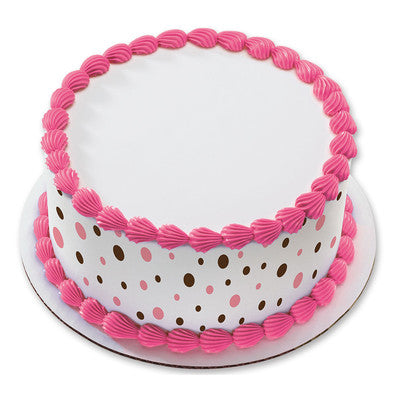 Pink Delicious Dots Birthday Peel  & STick Edible Cake Topper Decoration for Cake Borders