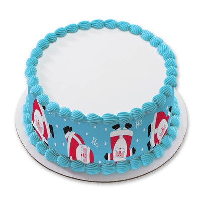 Tumbling Santa Holiday Christmas Birthday Peel  & STick Edible Cake Topper Decoration for Cake Borders