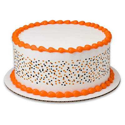 White Halloween Birthday Peel  & STick Edible Cake Topper Decoration for Cake Borders w. Sparkle Flakes & Favor Labels