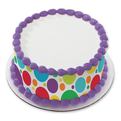 Dots Celebrate Dots Large Circles Birthday Peel  & STick Edible Cake Topper Decoration for Cake Borders