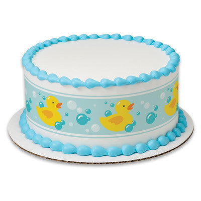 Ducky Ducks Yellow Ducks Birthday Peel  & STick Edible Cake Topper Decoration for Cake Borders