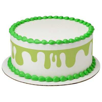 Green Drip Paint Drip Birthday Peel  & STick Edible Cake Topper Decoration for Cake Borders