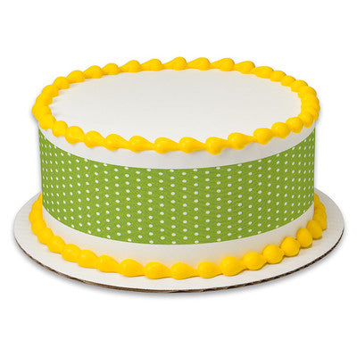 Green Polka Dots Birthday Peel  & STick Edible Cake Topper Decoration for Cake Borders