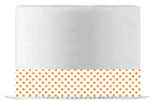 White and Orange Polka Dot Edible Cake Decoration Ribbon