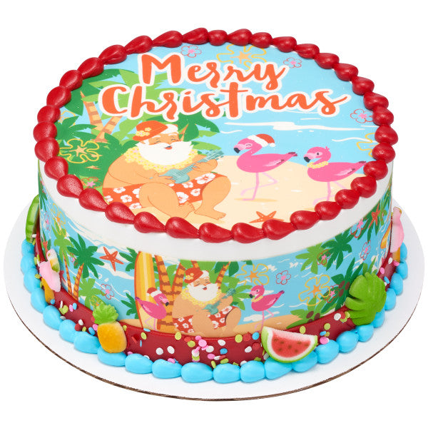 Tropical Summer Edible Dessert Toppers Cake Cupcake Sugar Icing Decorations