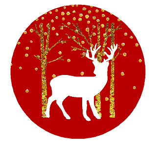 24pack Winter Deer Red Chirstmas Holiday Stickers Labels Envelope Decorative Seals -1.5inch