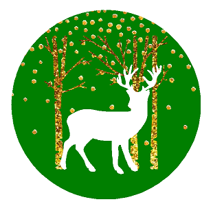 24pack Winter Deer Green Chirstmas Holiday Stickers Labels Envelope Decorative Seals -1.5inch
