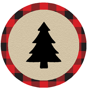 24pack Winter Tree Lumberjack Chirstmas Holiday Stickers Labels Envelope Decorative Seals -1.5inch