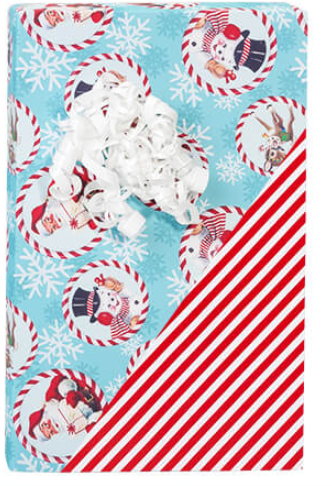 Red and White Vintage Red Stripe Reversible Gift Gift Wrapping Paper 15ft