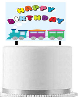 Happy Birthday Train Cake Decoration Banner