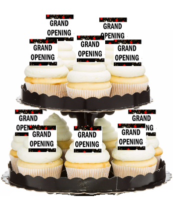 24pk Grand Opening Edible Cupcake Decoration Toppers - Picks