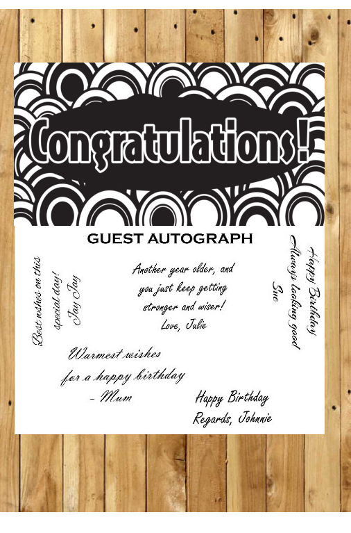 Congratulations Guest Autograph Peel and Stick For Keepsake Removable Poster 13 x 24inches