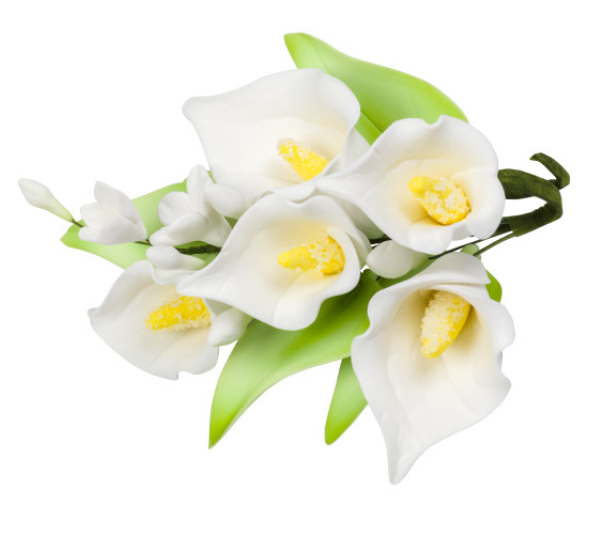 1ct White Calla Lily Spray Elegant Gum Paste Flower Cake Decoration Topper