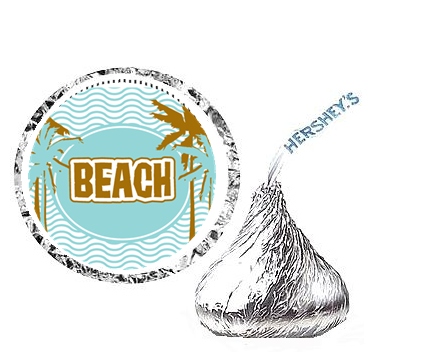 216 Beach Retirement Party Hershey's Kisses Stickers / Labels ...