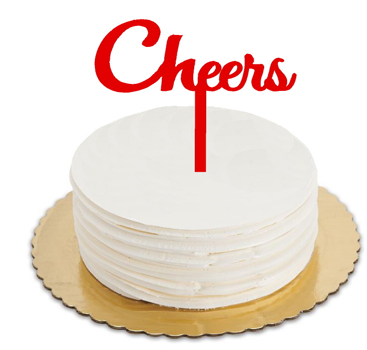 Cheers Red Elegant Cake Decoration Cake Topper