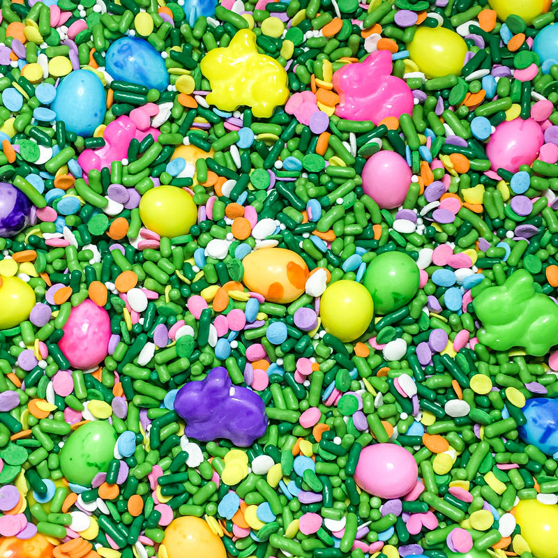 Easter Speckled Eggs and Bunnies Candy Cupcake Cake Decoration Confetti Sprinkles Cake Cookie Icecream Donut Jimmies Quins 6oz