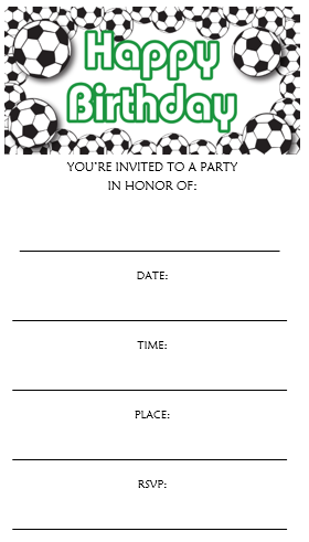 12pack Soccer Invitation Cards with Envelopes