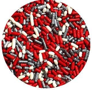 Red White Silver Cake Pop Cookie Cupcake Cakes Edible Confetti Decorations Sprinkles Desert Jimmies Toppers 6oz 6oz