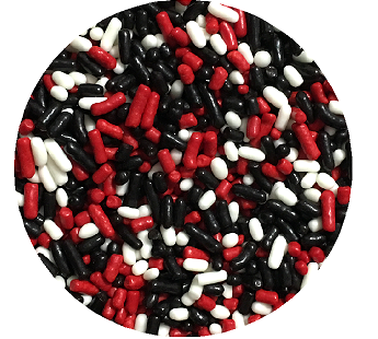 Red White Black Cake Pop Cookie Cupcake Cakes Edible Confetti Decorations Sprinkles Desert Jimmies Toppers 6oz 6oz
