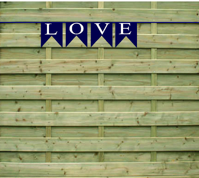 Love Navy Paper Garland Bunting Party Decoration Banner