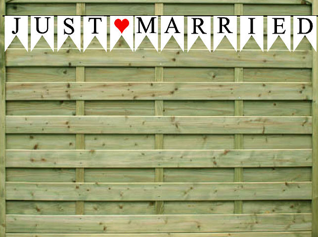 Just Married Paper Garland Bunting Party Decoration Banner