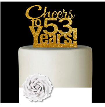 Happy 53rd Birthday Cake Topper