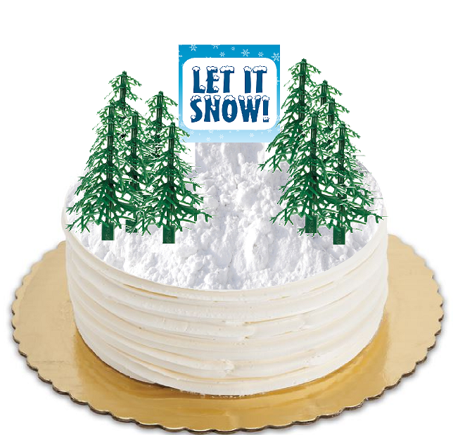 12 Evergreens  Cake - Food - Cupcake Decoration Plant Trees Topper Picks with Decorative Plaque