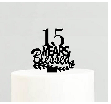 15th Birthday - Anniversary Blessed Years Cake Decoration Topper