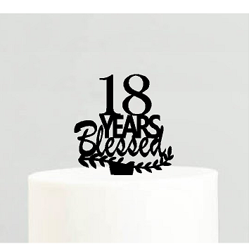 18th Birthday - Anniversary Blessed Years Cake Decoration Topper