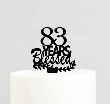 83rd Birthday - Anniversary Blessed Years Cake Decoration Topper