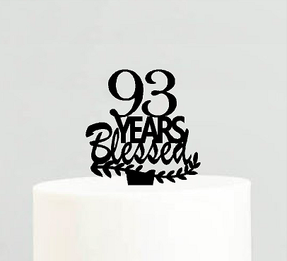 93rd Birthday - Anniversary Blessed Years Cake Decoration Topper