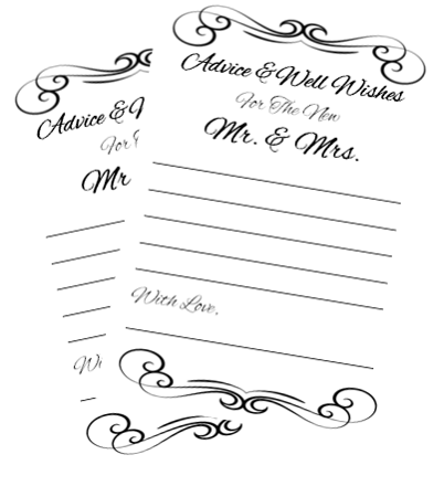 Wedding Activity & Bridal Shower Games Bride Wedding Advice Cards - 40Cards