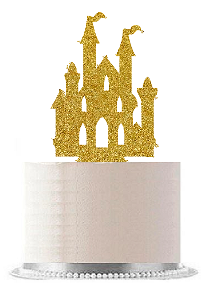 Gold Princess Castle Cake Decoration Topper