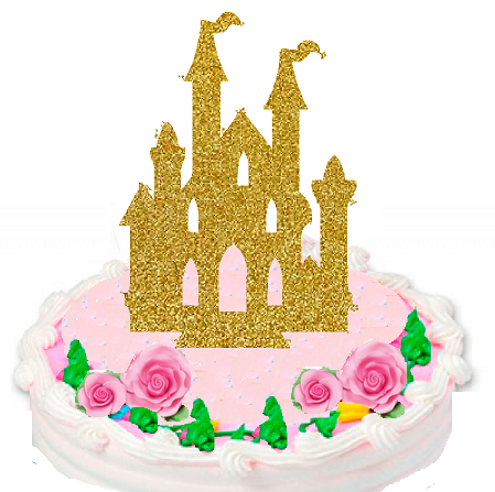 Gold Princess Castle Cake Decoration Topper