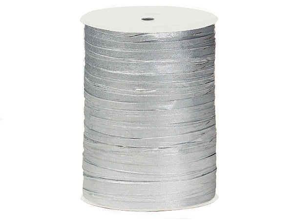 Metallic Paper Silver Gift Wrap Packaging Raffia Ribbon with Gift Tags
