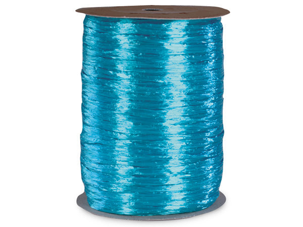 Pearlized Aqua Gift Wrap Packaging Raffia Ribbon with Gift Tags